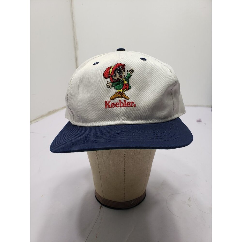 Vintage 90s Keebler Elf Strapback Hat LA Mode USA Made Green Underbill